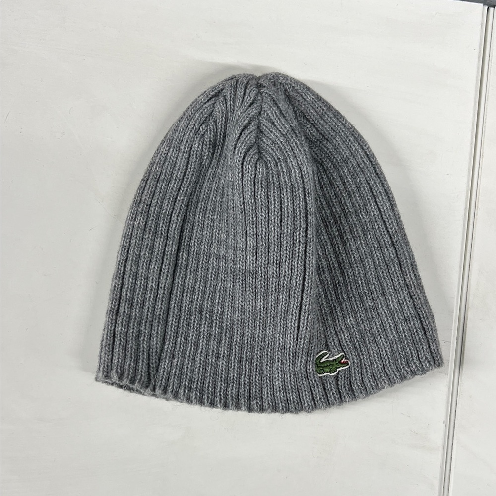 Lacoste Grey Knit Beanie